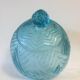 Cloche à fromage à dessert - verre moulé bleu - art déco . vintage
