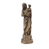 Statue de la Madone et l'Enfant belge du 19ème siècle sur base octogonale, Belgique