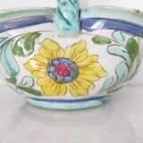 Pocket tray in the shape of a basket in italian ceramic