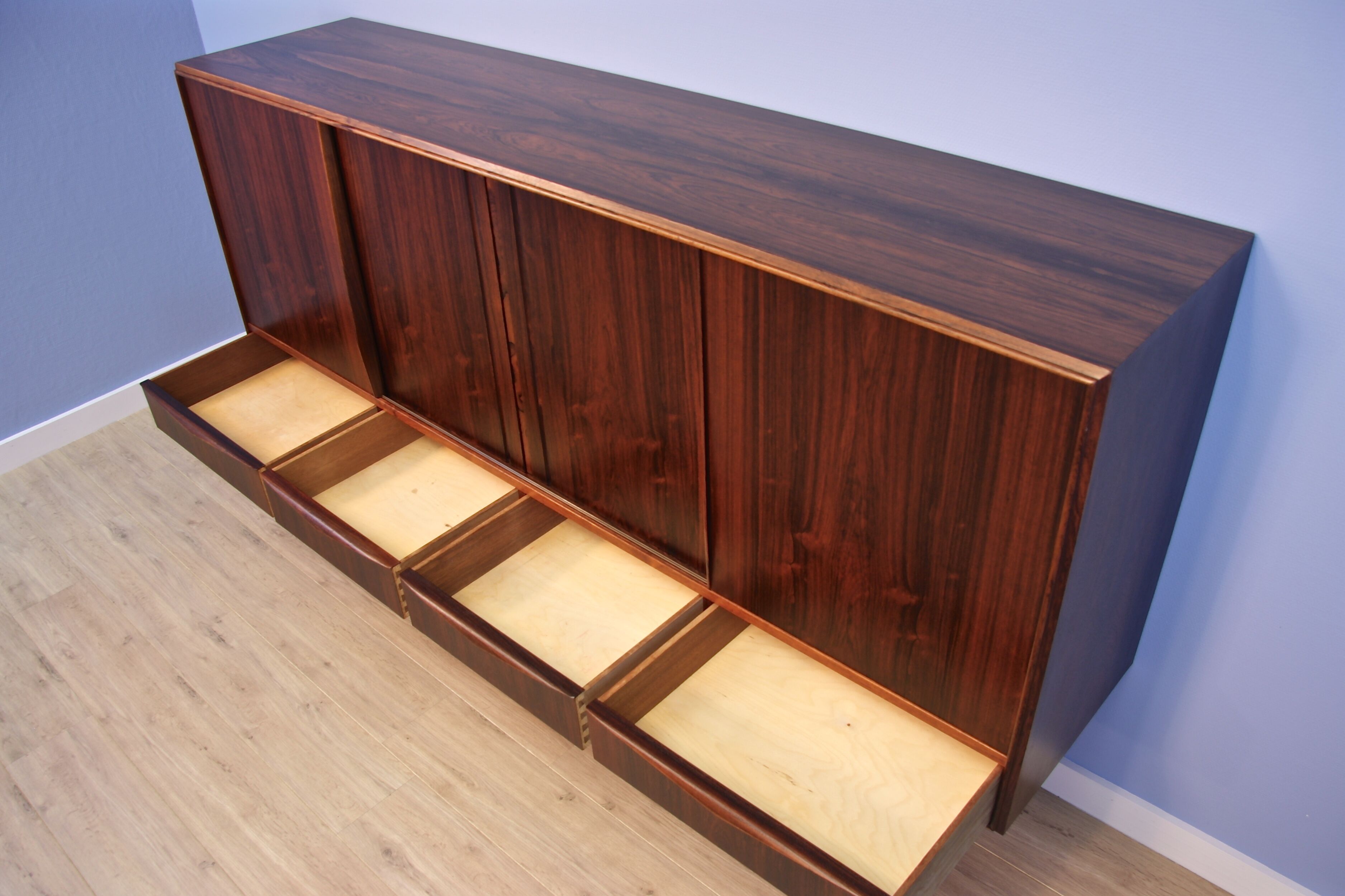 Danish higboard in rosewood by E.W. Bach for Sejling Skabe, 1960s