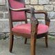 Pair of Empire armchairs, Consulate, walnut and velvet, 19th century.