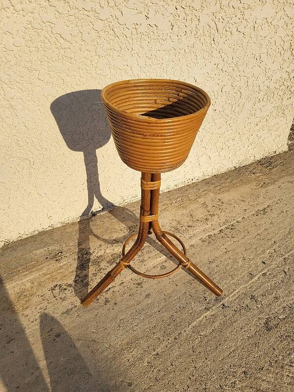 RATTAN FLOWER POT HOLDER 1960