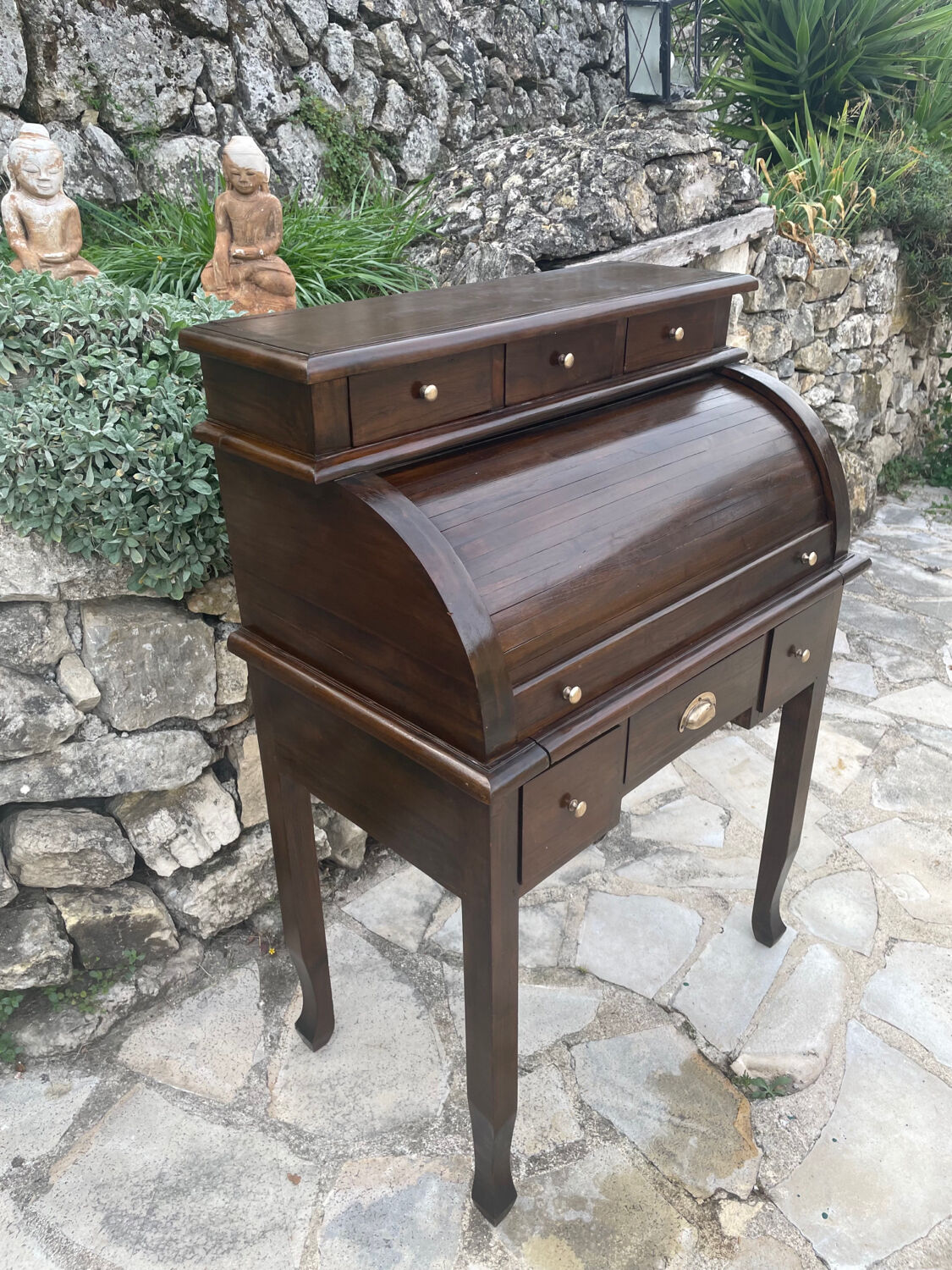 Solid wood cylinder desk