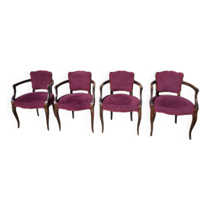Lot de 4 fauteuils bridge - tissu