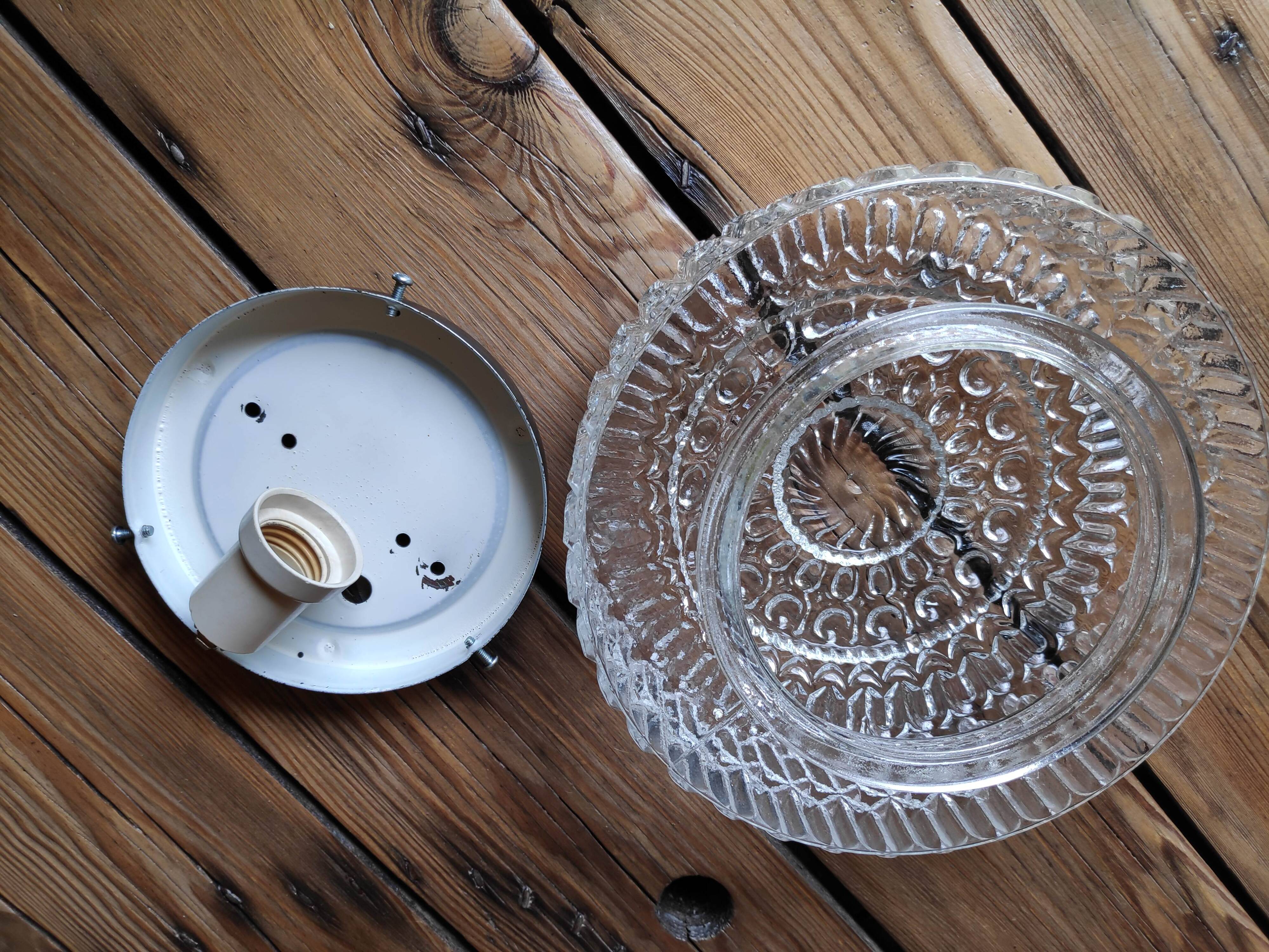 Round glass ceiling light