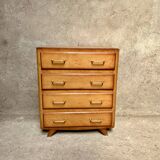 Commode vintage 4 tiroirs pieds compas