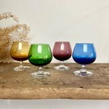 4 verres couleurs vintage