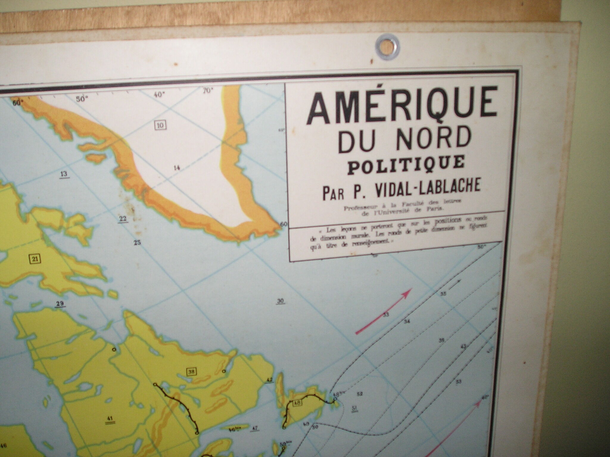 School map Vidal-Lablache n ° 19 'North America policy' at Armand Colin