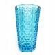 Studs vase, modernism, blue glass, Ząbkowice, Poland, 1970s