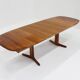 Vintage Danish oval extendable dining table solid teak 1960s