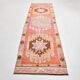 Soft Orange & Pink Star Pattern Handmade Wool Runner Rug, 99x338 Cm