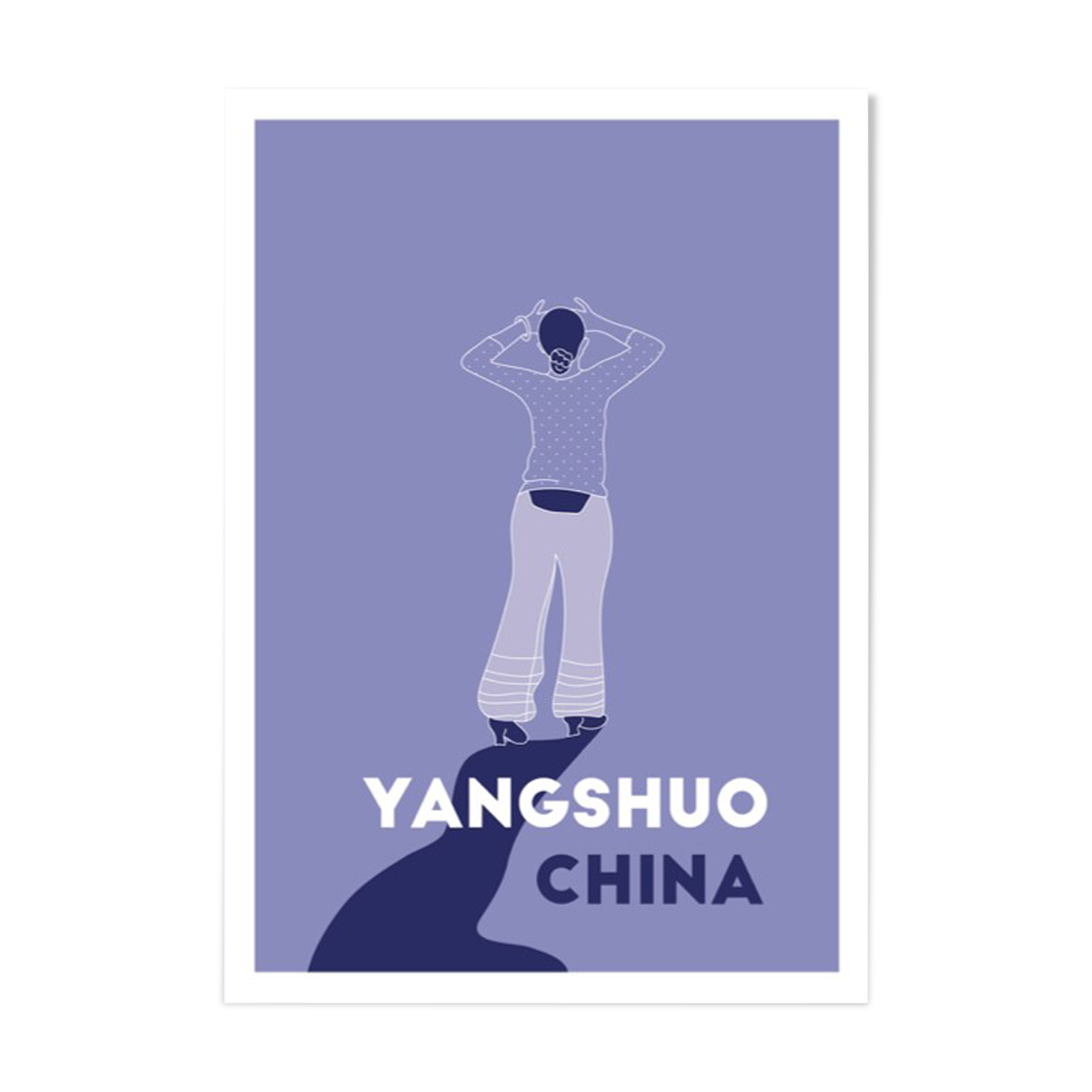 Menade - Yangshuo, China - Illustration. A4 21 x 29.7. China, travel, dancer, dance