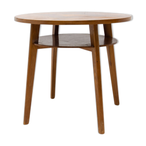 Table basse en hêtre et noyer du milieu du siècle, Tchécoslovaquie, années 1960