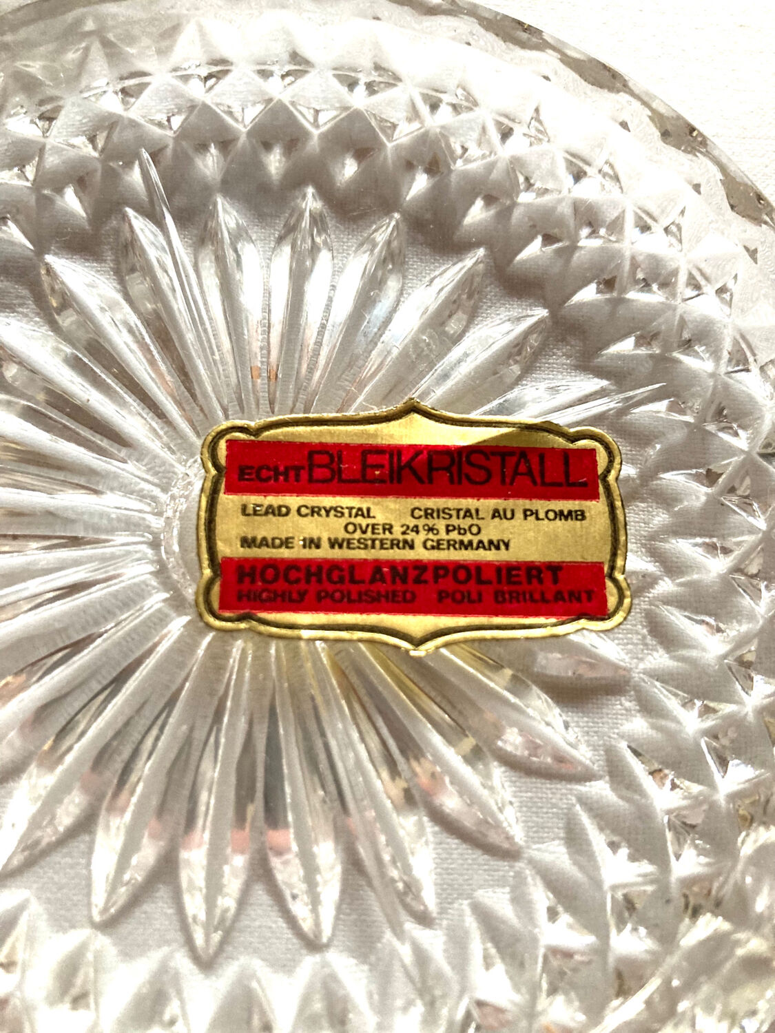 6 Bleikristall crystal coasters with lead 24% PbO