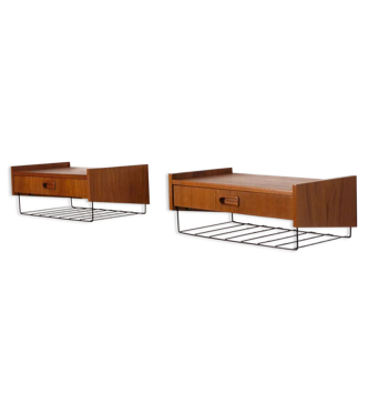 Paire de chevets à suspendre vintage scandinave 1960