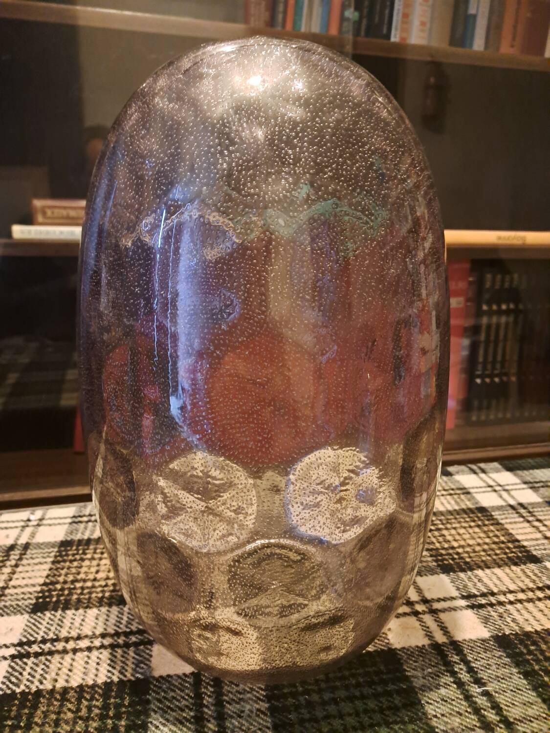 Murano lamp in glass and gilded brass