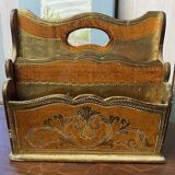 Small mail rack in old Florentine wood