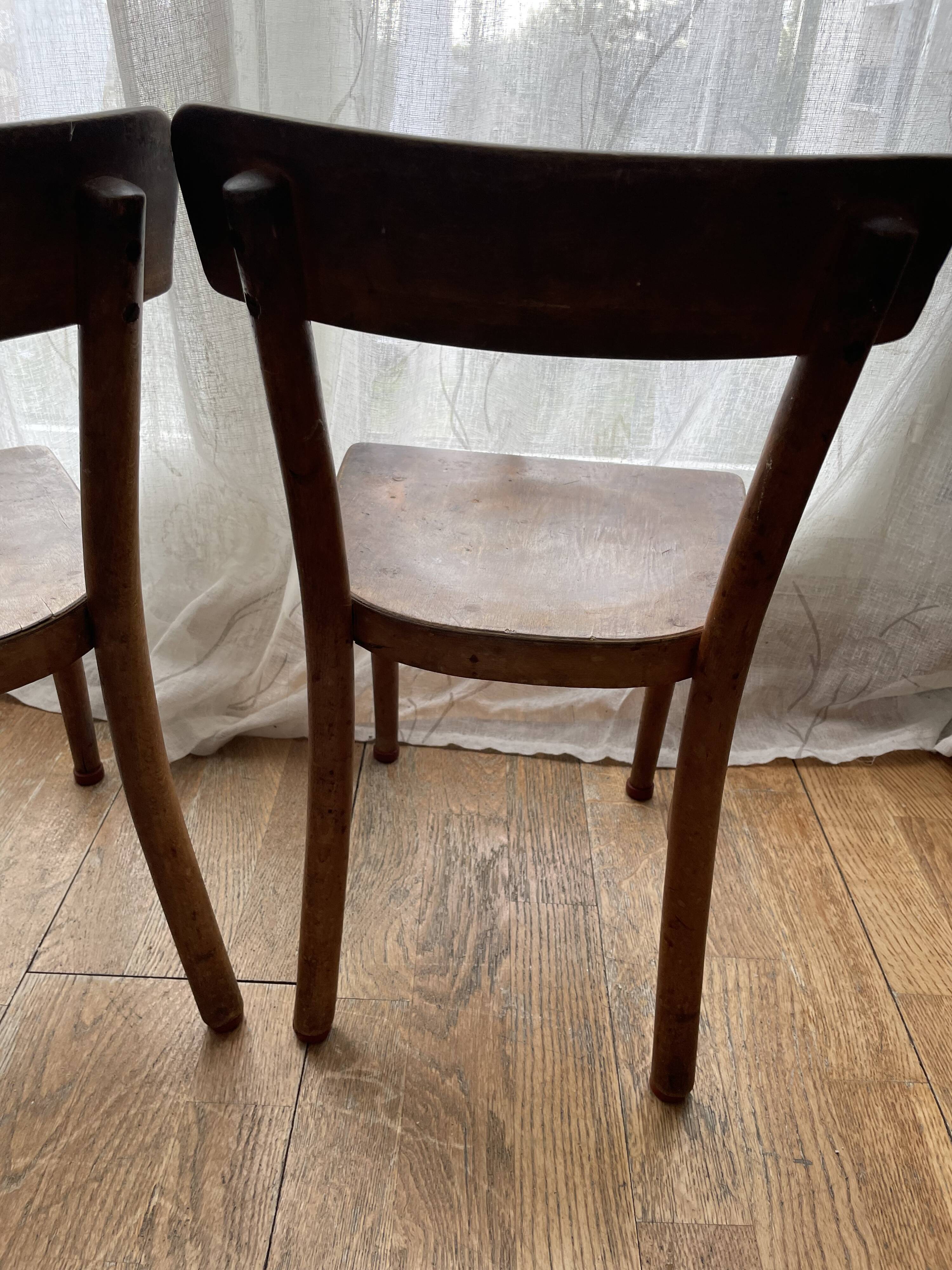 Duo of children's bistro chairs