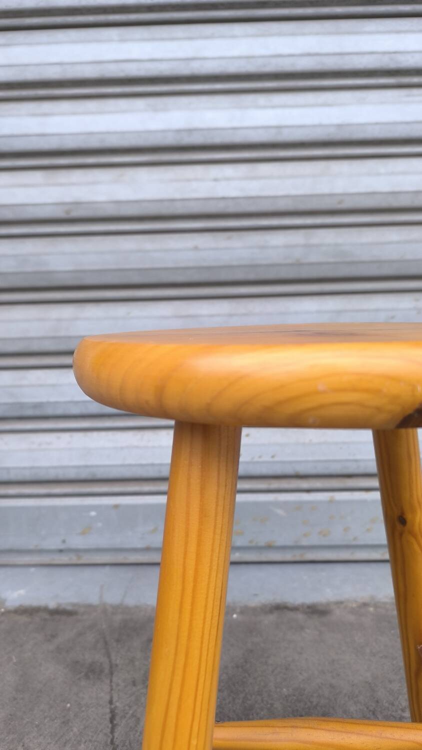 70s pine stool
