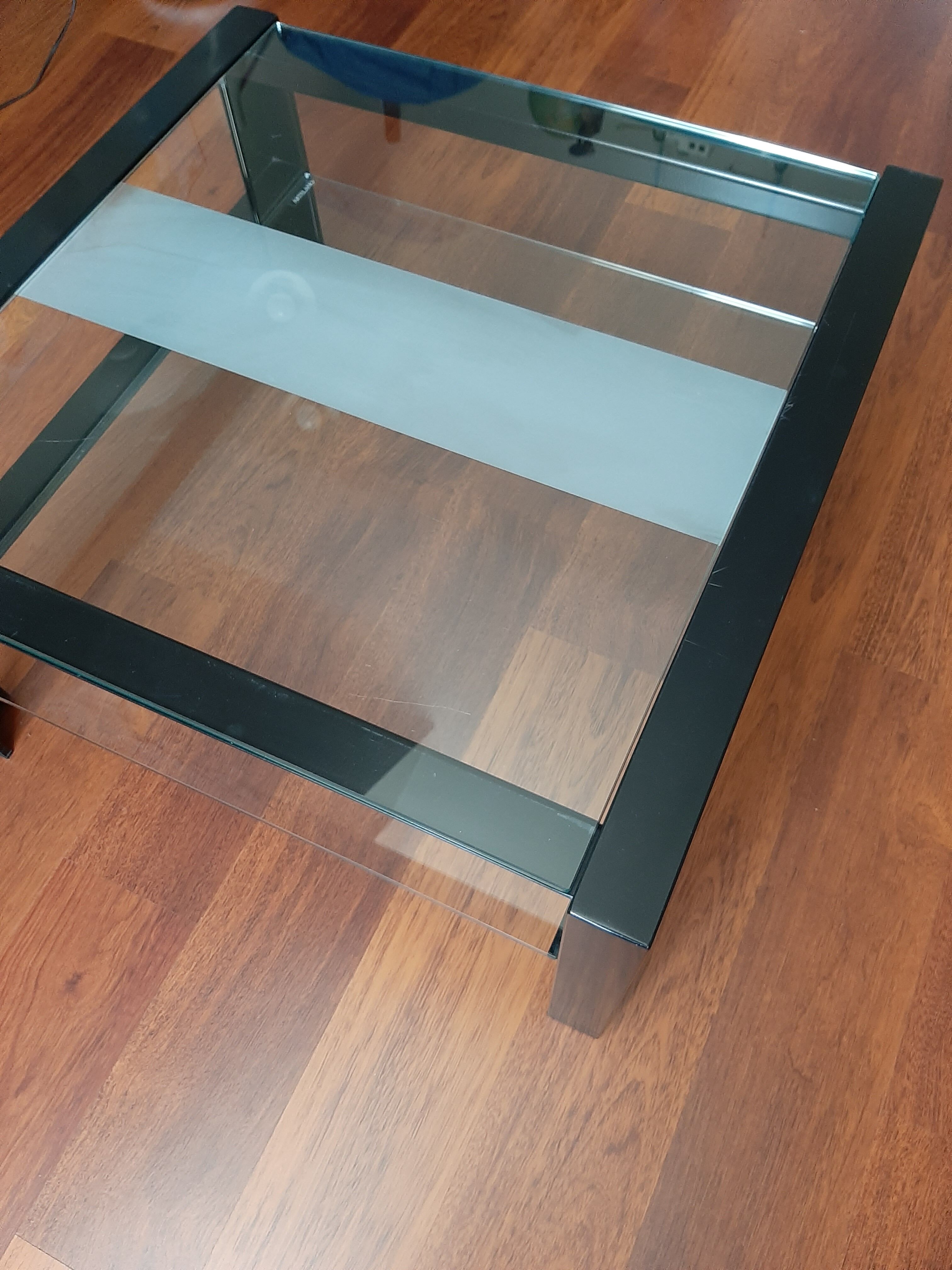 Table basse métal et verre design artelano