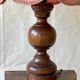 Lampe de table bois et tissu rose 1950