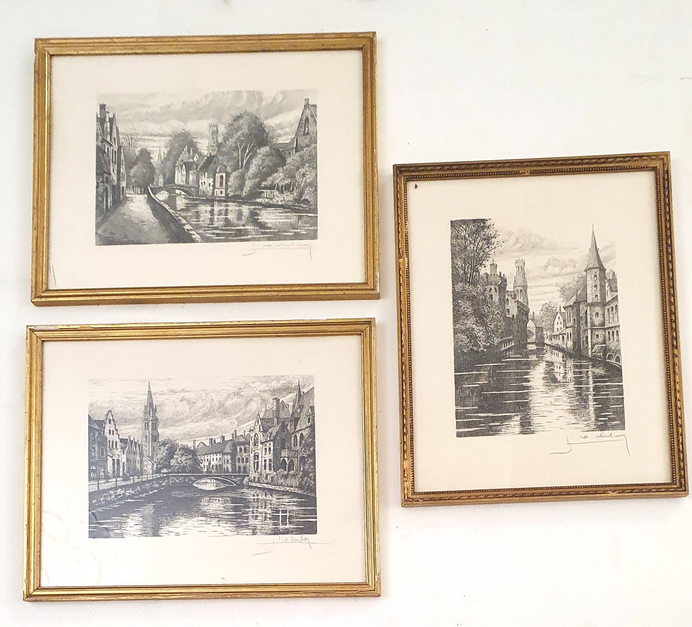 3 engravings signed