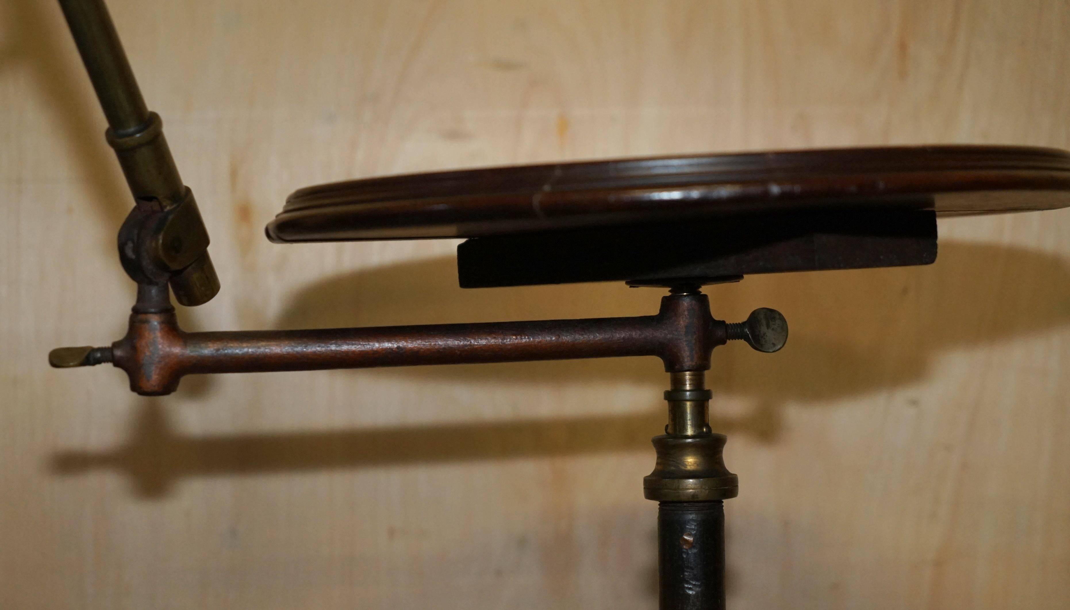 Adjustable Victorian reading or music table Leveson & Son metal