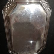 Art Deco silver metal tray with Orbrille house hallmarks