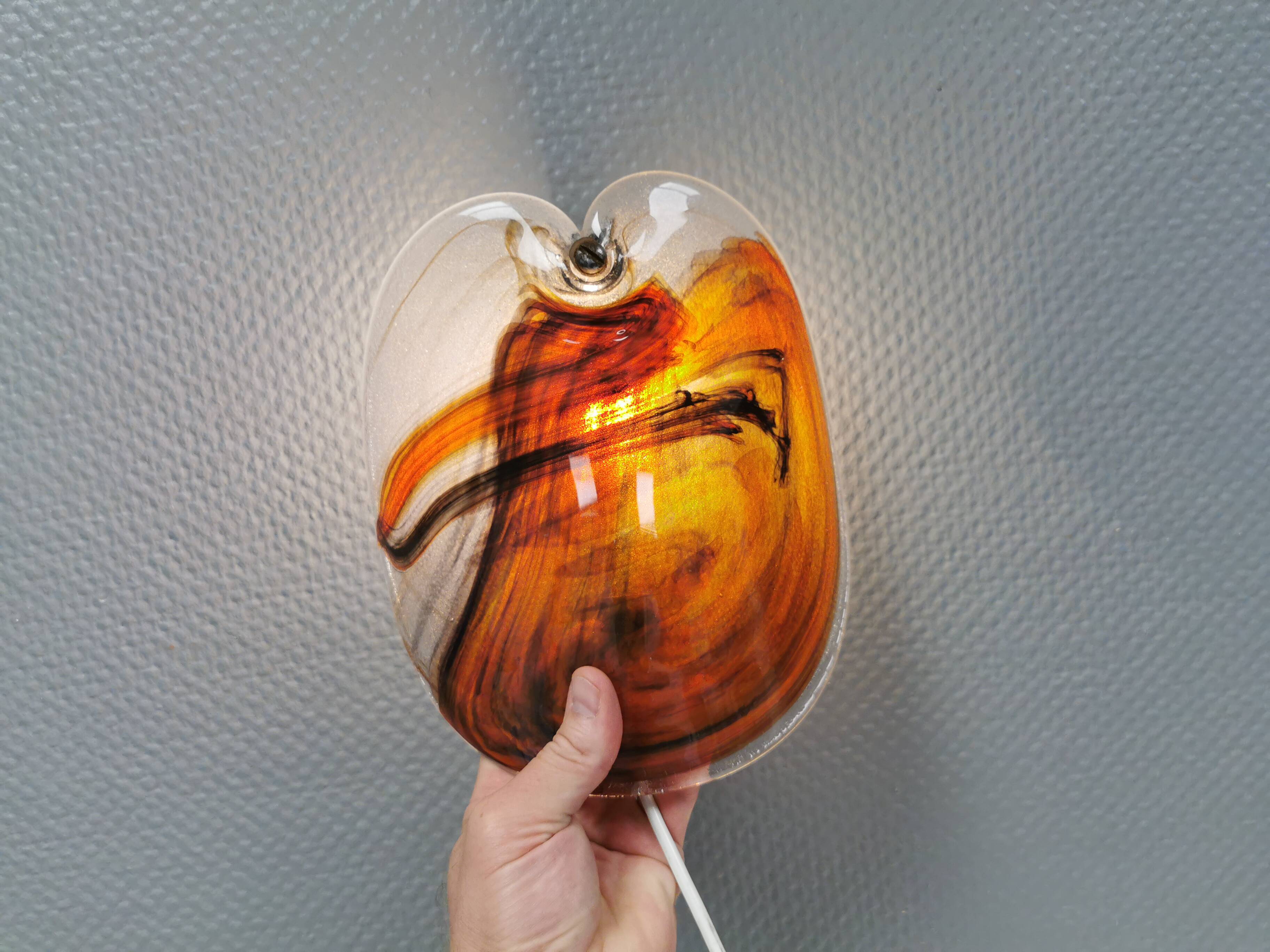 Wonderfully crafted glass wall lamps designed by Per Lutken for Holmegaard
