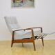 Mid-century armchair with folding footrest, 1960s