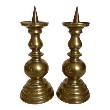 Pair of brass candlesticks
