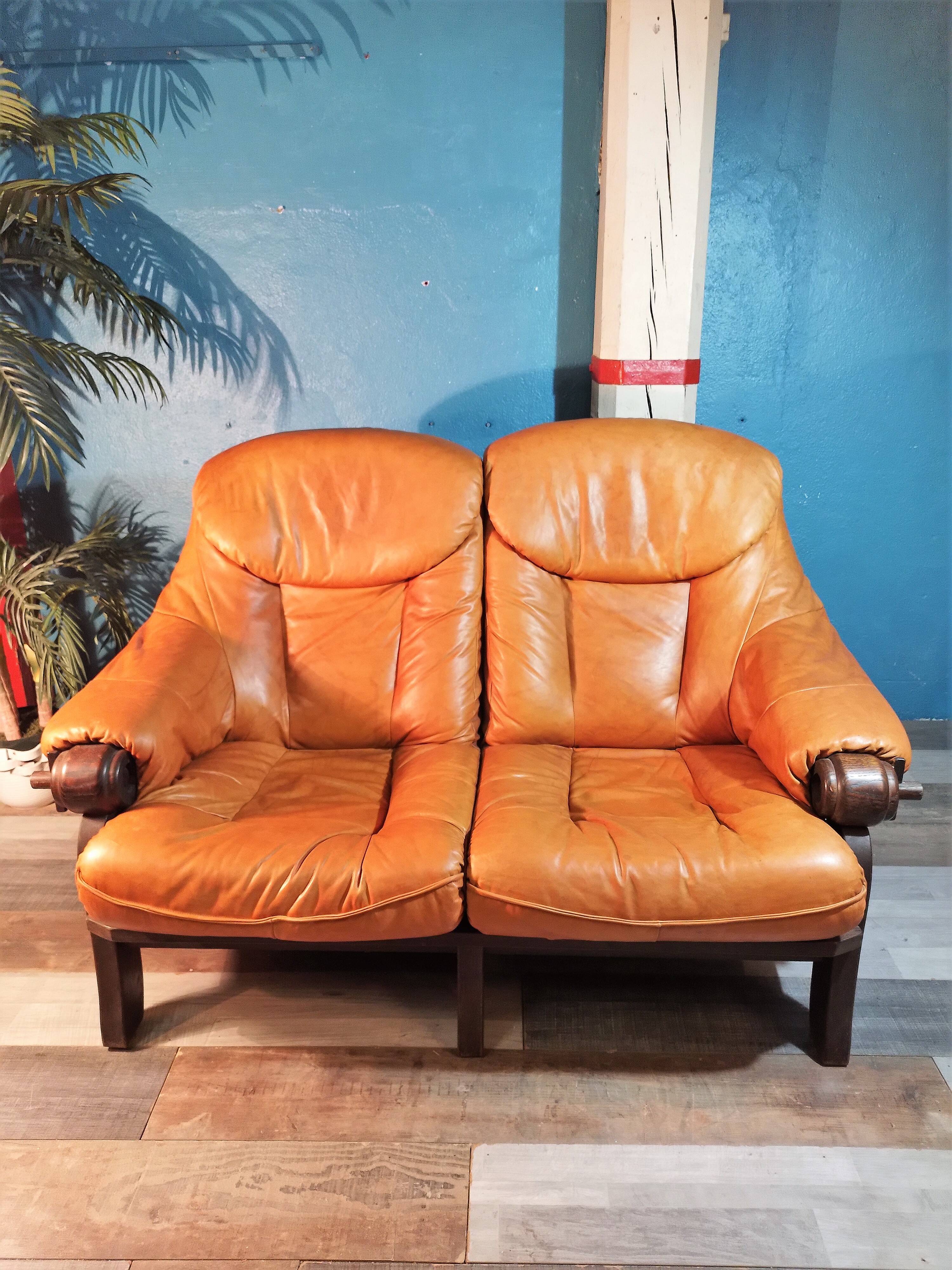 Canapé cuir 1970s