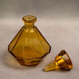 Art Deco Moser liqueur set in frosted orange glass