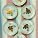 Set of six dessert plates