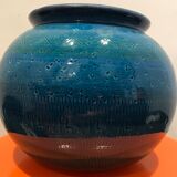 Aldo Londi Blue ceramic vase for Bitossi