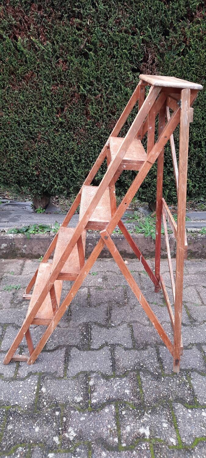 Varnished painter's step ladder
