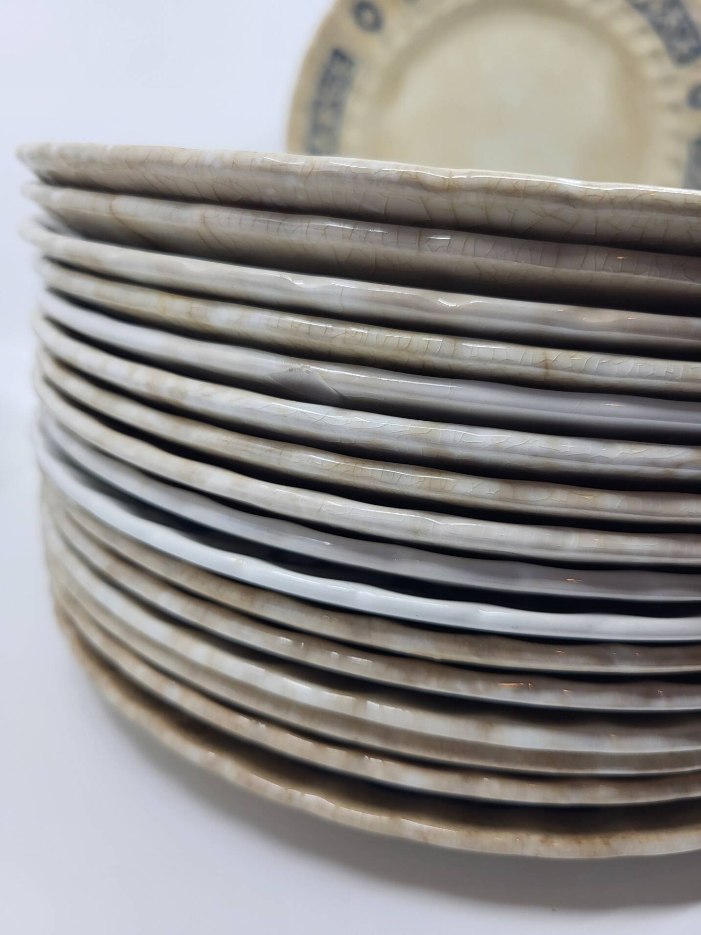 Ridgway Portland English Earthenware Plates (Set of 17)