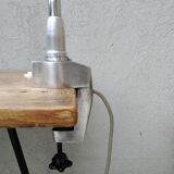 Workshop lamp Jumo 215 metal chrome foot vice 60s