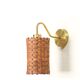 Organic Rattan & Brass Wall Sconce