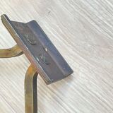 Pair of old brass hook metal gold art deco coat holder