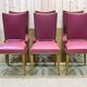 Set of 6 beech chairs with skai in the style of Jules Leleu.