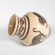 Vintage Ceramic Vase with Brown Bulls and Bands