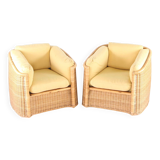 Paire de fauteuils en osier