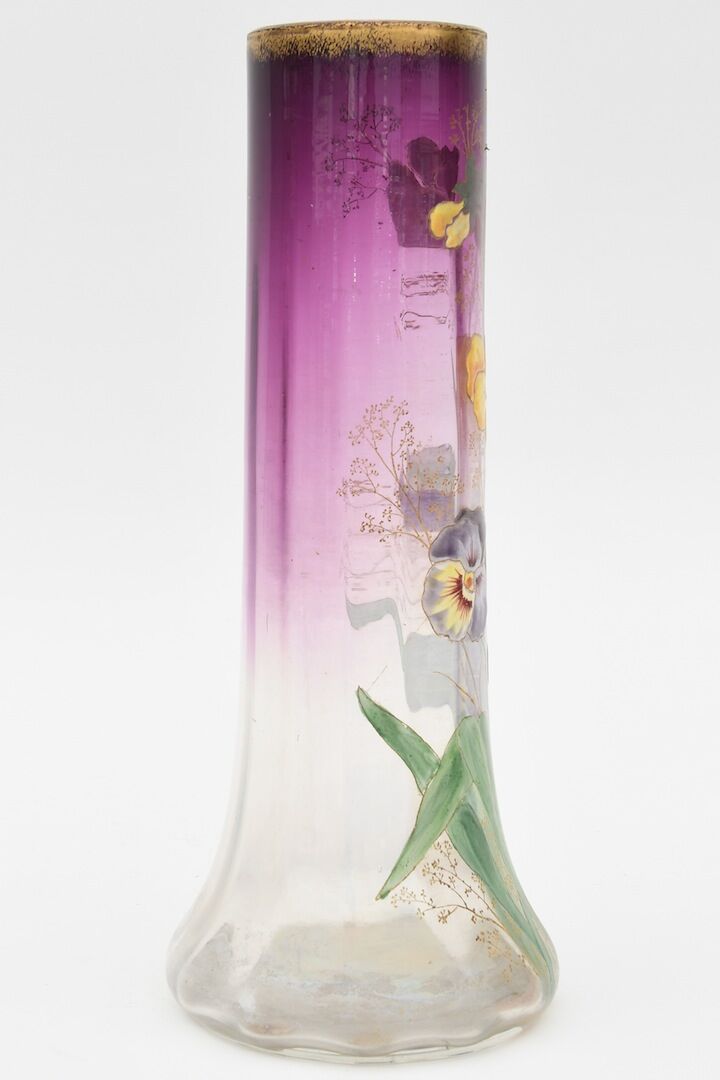 Enamel glass vase