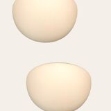 Large Opaline Glass White Sconces, 1980s, Set of 2