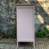 Vintage powder pink compass leg chest of drawers from the 1950s