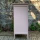 Commode vintage pieds compas rose poudré 1950