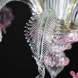 Charming Vintage Venetian Chandelier, Pink Murano Glass, 1950s