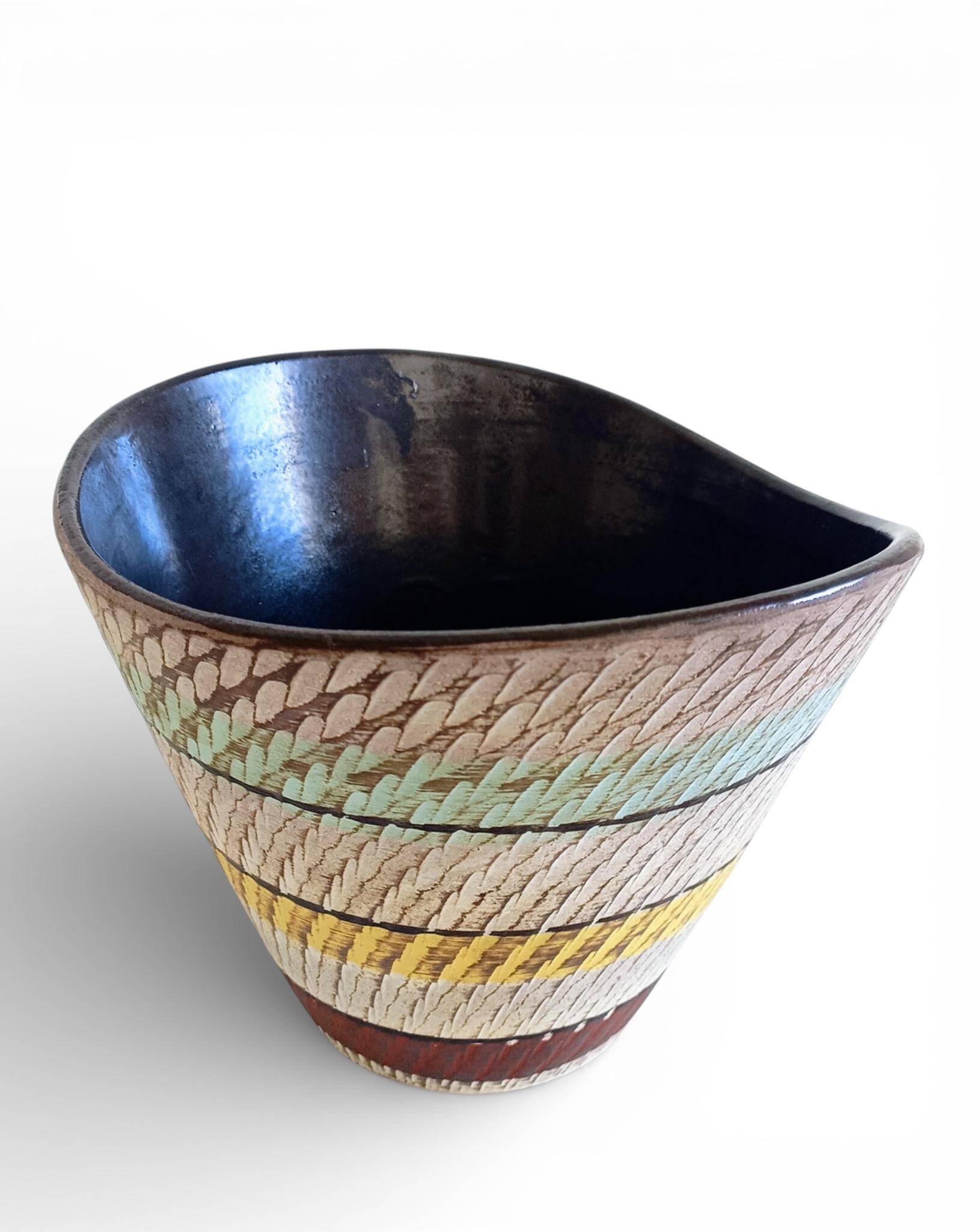 Dümler & Breiden Ceramic Bowl, Sgraffito Décor, West Germany, 1950s