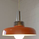 Vintage Orange Mid Century Modern Pendant Lamp Yugoslavia in the 1970's